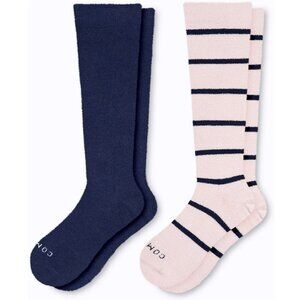 Comrad Set of 2 Cozy Knee-High Compression Socks  Size Large  15797